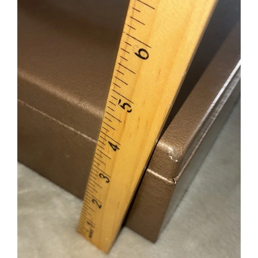 Vintage Rockaway Lock Box  Tan Metal Security Cash Safe Strong Box *No Key